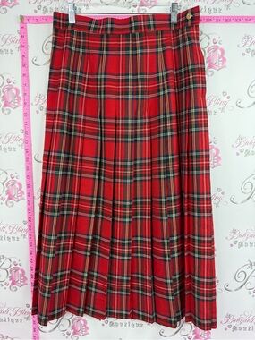 Principles skirt vintage pleated plaid retro Red Plaid Pleated Skirt